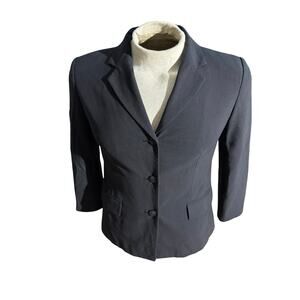 Talbots Petites Black Stretch Blazer Jacket Women’s 8 Made in Japan